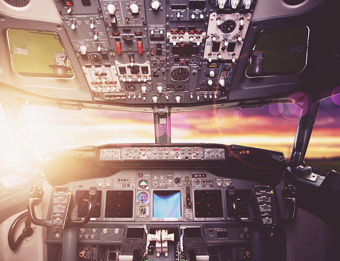 The interior of an aircraft