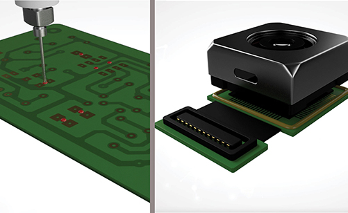 Image of applying HiTech Adhesive and Camera Module