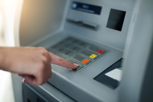 Close up of ATM machine